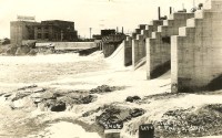 Mississippi River dam and power plant in the rear, Little Falls, Minnesota