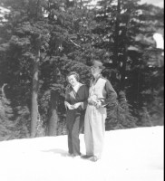 Carroll W. Duke and wife Helen Durenberger at Lake Tahoe, ca 1950's