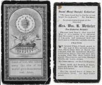 Catherine Schmitt Weibeler funeral card - 1907