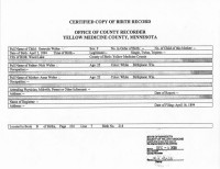 Gertrude Welter, birth certificate, 1894