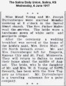 Joe Durrenberger and Maud Young marriage 1917