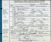 John A. Durrenberger and Erlene Bailey Divorce - 1979