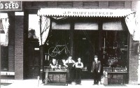 Joseph P. Durenberger store in Mankato, Minnesota - Inscription on the back of the photo "John Meyer, Frank Rushes and Joe P Durenberger about 1 and a half years after WWI. I repaired bicycles in rear of store in Mankato
Oliver D."