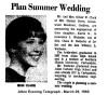 Lawrence J. Weibeler engagement announcement, 1968