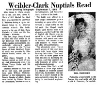 Lawrence Weibeler and Karen Clark wedding, 1968