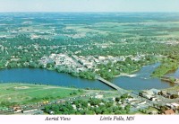 Aerial view of Little Falls, Minnesota