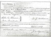 Nic Welter and Anna Meyer, marriage certificate, 1891
