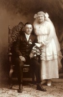 Wedding photo of Nicholas D. Schons (son of Peter & Anna) and Frances Caroline Johanneck-Married 9-30-1918