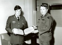 Warren (Sandy) Gordon receiving Army Commendation Medal at Ft. Richardson, Alaska - 1973
