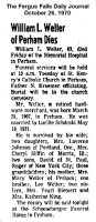 William L. Welter obituary, 1970