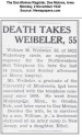 William M. Weibeler obituary - 1942