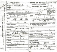 Anna Neuens, death certificate, 1910